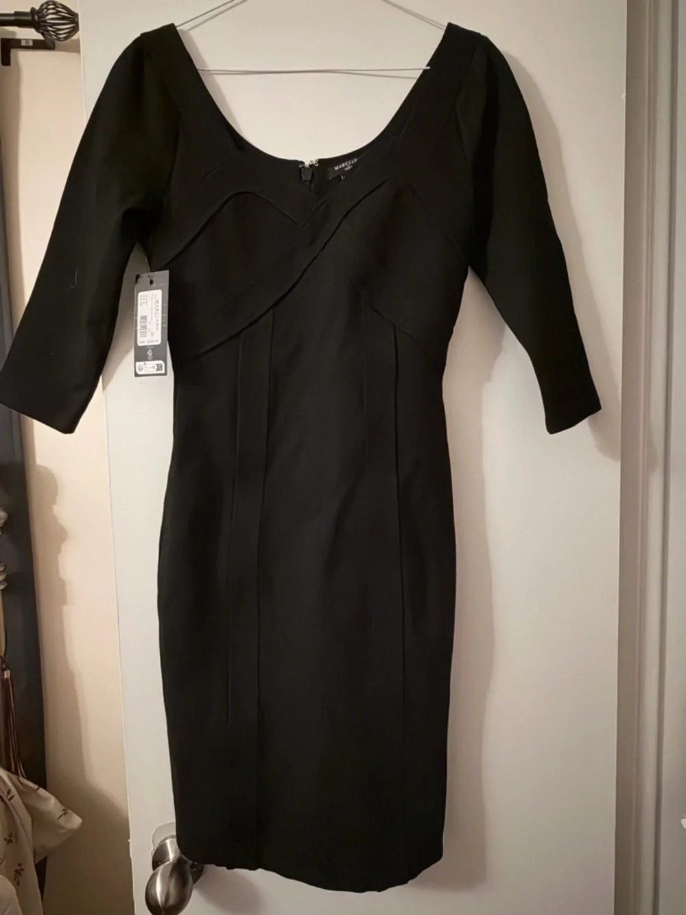 Marciano Fitted Black Long-Sleeve Bodycon Dress - Picture 4 of 4